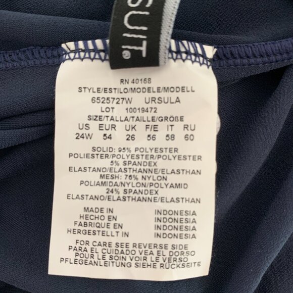 Miraclesuit Illusionists Ursula Tankini Swimsuit Top Midnight Blue Plus Size 24W - Picture 9 of 9